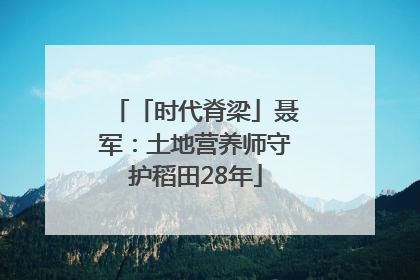 「时代脊梁」聂军：土地营养师守护稻田28年