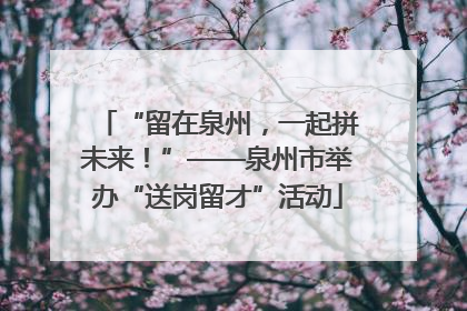 “留在泉州，一起拼未来！”——泉州市举办“送岗留才”活动