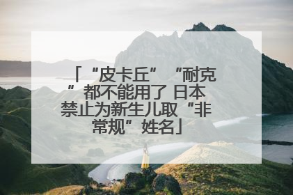 “皮卡丘”“耐克”都不能用了 日本禁止为新生儿取“非常规”姓名