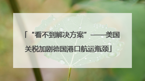 “看不到解决方案”——美国关税加剧德国港口航运瓶颈