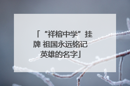 “祥榕中学”挂牌 祖国永远铭记英雄的名字