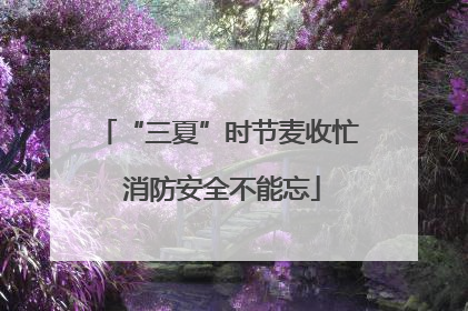 “三夏”时节麦收忙 消防安全不能忘