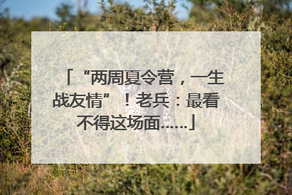 “两周夏令营，一生战友情”！老兵：最看不得这场面……