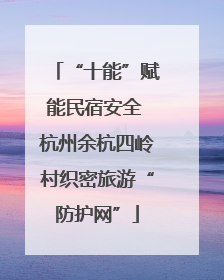 “十能”赋能民宿安全 杭州余杭四岭村织密旅游“防护网”