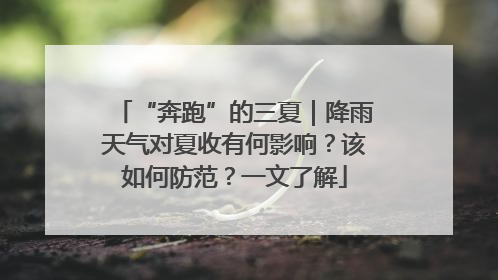 “奔跑”的三夏｜降雨天气对夏收有何影响？该如何防范？一文了解