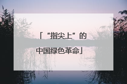 “指尖上”的中国绿色革命