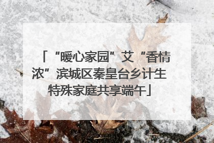 “暖心家园”艾“香情浓”滨城区秦皇台乡计生特殊家庭共享端午