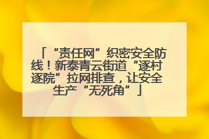 “责任网”织密安全防线！新泰青云街道“逐村逐院”拉网排查，让安全生产“无死角”