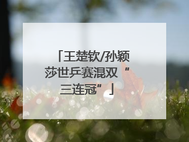 王楚钦/孙颖莎世乒赛混双“三连冠”