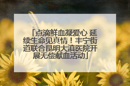 点滴鲜血凝爱心 延续生命见真情！丰宁街道联合昆明大滇医院开展无偿献血活动