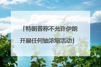 特朗普称不允许伊朗开展任何铀浓缩活动