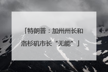 特朗普：加州州长和洛杉矶市长“无能”