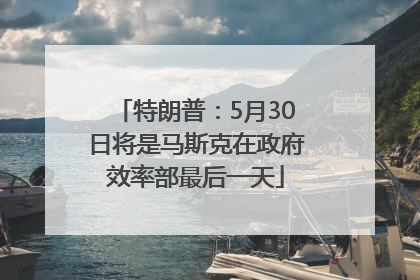 特朗普：5月30日将是马斯克在政府效率部最后一天