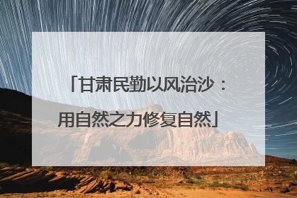 甘肃民勤以风治沙：用自然之力修复自然