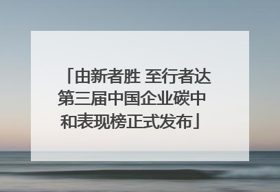 由新者胜 至行者达 第三届中国企业碳中和表现榜正式发布