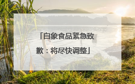 白象食品紧急致歉：将尽快调整