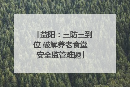 益阳：三防三到位 破解养老食堂安全监管难题