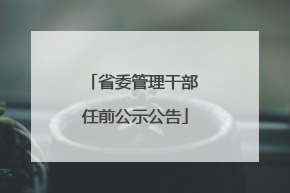 省委管理干部任前公示公告