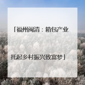 福州闽清：箱包产业托起乡村振兴致富梦