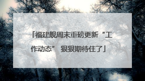 福建舰周末重磅更新“工作动态” 狠狠期待住了