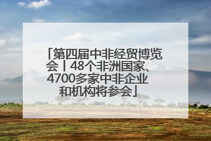 第四届中非经贸博览会丨48个非洲国家、4700多家中非企业和机构将参会