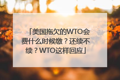 美国拖欠的WTO会费什么时候缴？还续不续？WTO这样回应