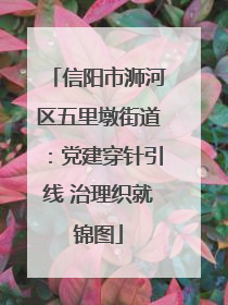 信阳市浉河区五里墩街道：党建穿针引线 治理织就锦图