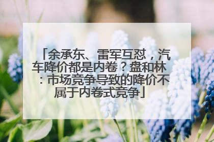 余承东、雷军互怼，汽车降价都是内卷？盘和林：市场竞争导致的降价不属于内卷式竞争