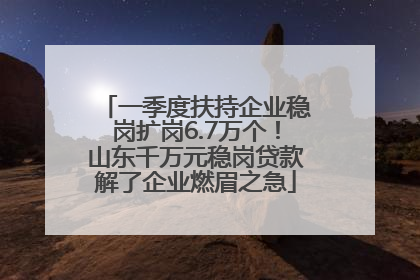 一季度扶持企业稳岗扩岗6.7万个！山东千万元稳岗贷款解了企业燃眉之急