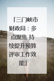 三门峡市财政局：多点聚焦 持续提升预算评审工作效能