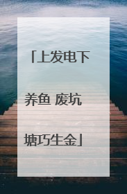 上发电下养鱼 废坑塘巧生金