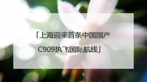 上海迎来首条中国国产C909执飞国际航线
