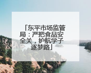 东平市场监管局：严把食品安全关，护航学子逐梦路