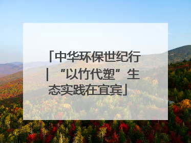 中华环保世纪行｜“以竹代塑”生态实践在宜宾