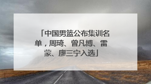 中国男篮公布集训名单，周琦、曾凡博、雷蒙、廖三宁入选