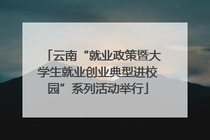 云南“就业政策暨大学生就业创业典型进校园”系列活动举行
