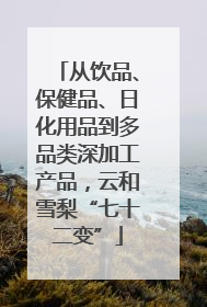 从饮品、保健品、日化用品到多品类深加工产品，云和雪梨“七十二变”
