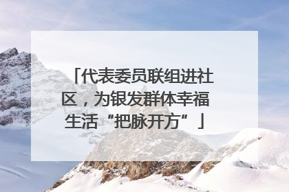 代表委员联组进社区，为银发群体幸福生活“把脉开方”