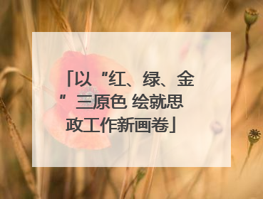 以“红、绿、金”三原色 绘就思政工作新画卷