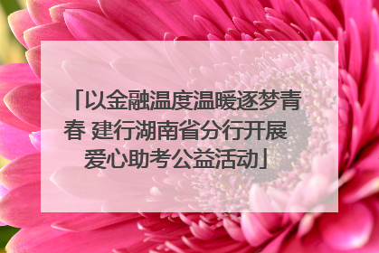 以金融温度温暖逐梦青春 建行湖南省分行开展爱心助考公益活动