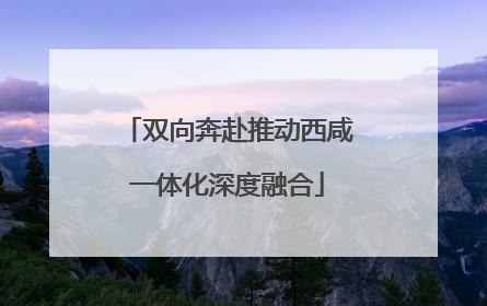双向奔赴推动西咸一体化深度融合
