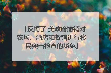 反悔了 美政府撤销对农场、酒店和餐馆进行移民突击检查的豁免