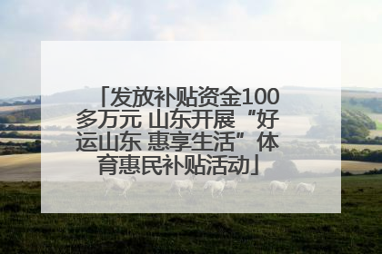 发放补贴资金100多万元 山东开展“好运山东 惠享生活”体育惠民补贴活动