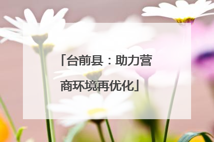 台前县：助力营商环境再优化