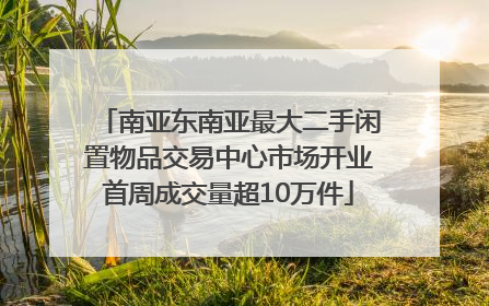南亚东南亚最大二手闲置物品交易中心市场开业首周成交量超10万件