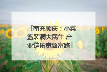 南充顺庆：小菜篮装满大民生 产业链拓宽致富路