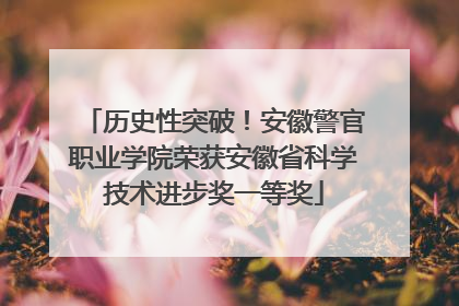 历史性突破！安徽警官职业学院荣获安徽省科学技术进步奖一等奖