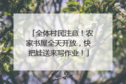 全体村民注意！农家书屋全天开放，快把娃送来写作业！