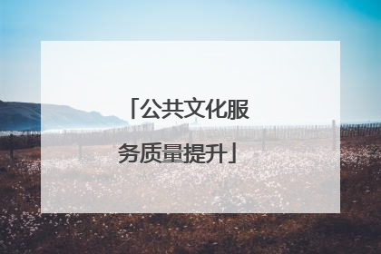 公共文化服务质量提升