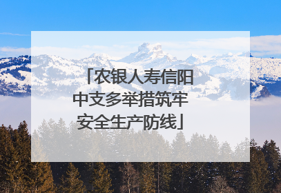农银人寿信阳中支多举措筑牢安全生产防线